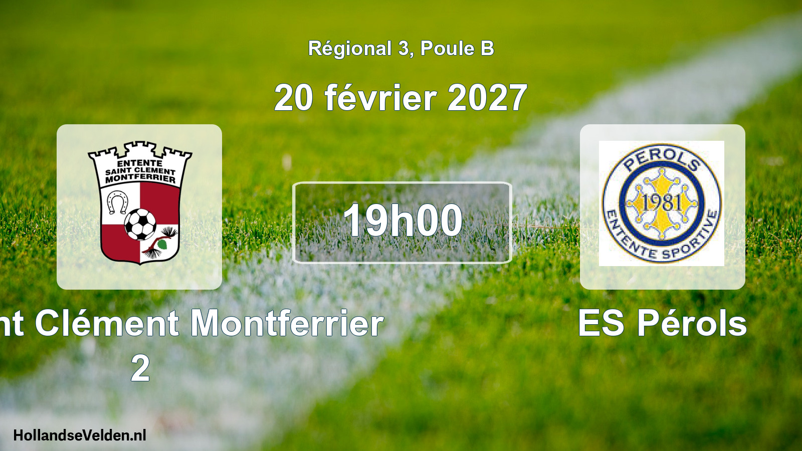 Match programmé: E Saint Clément Montferrier 2 - ES Pérols (20 février 2027)