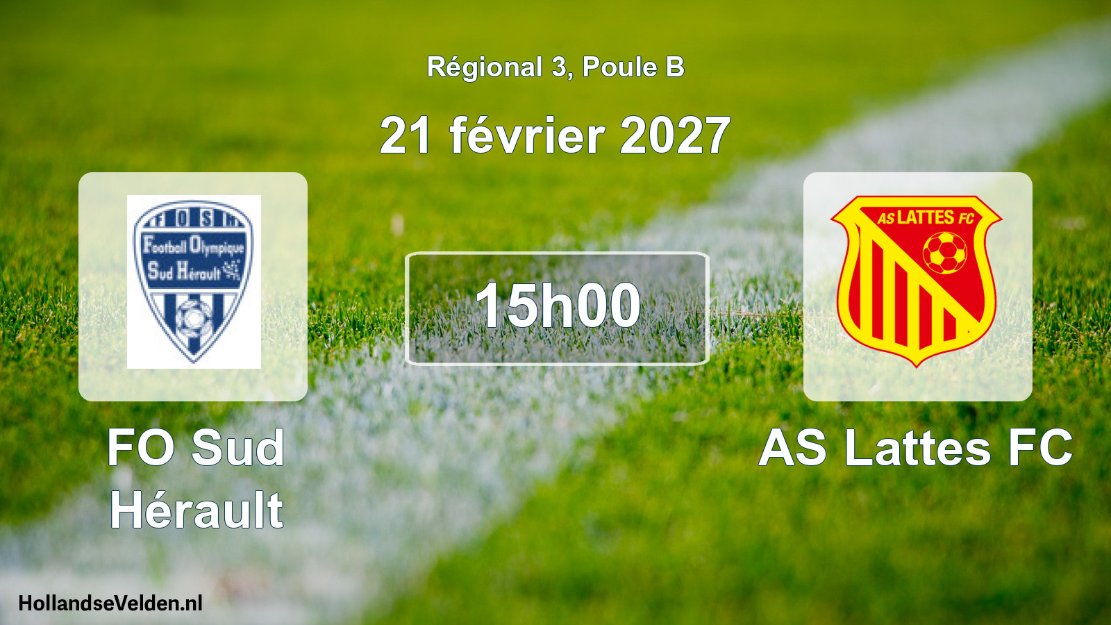 Match programmé: FO Sud Hérault - AS Lattes FC (21 février 2027)