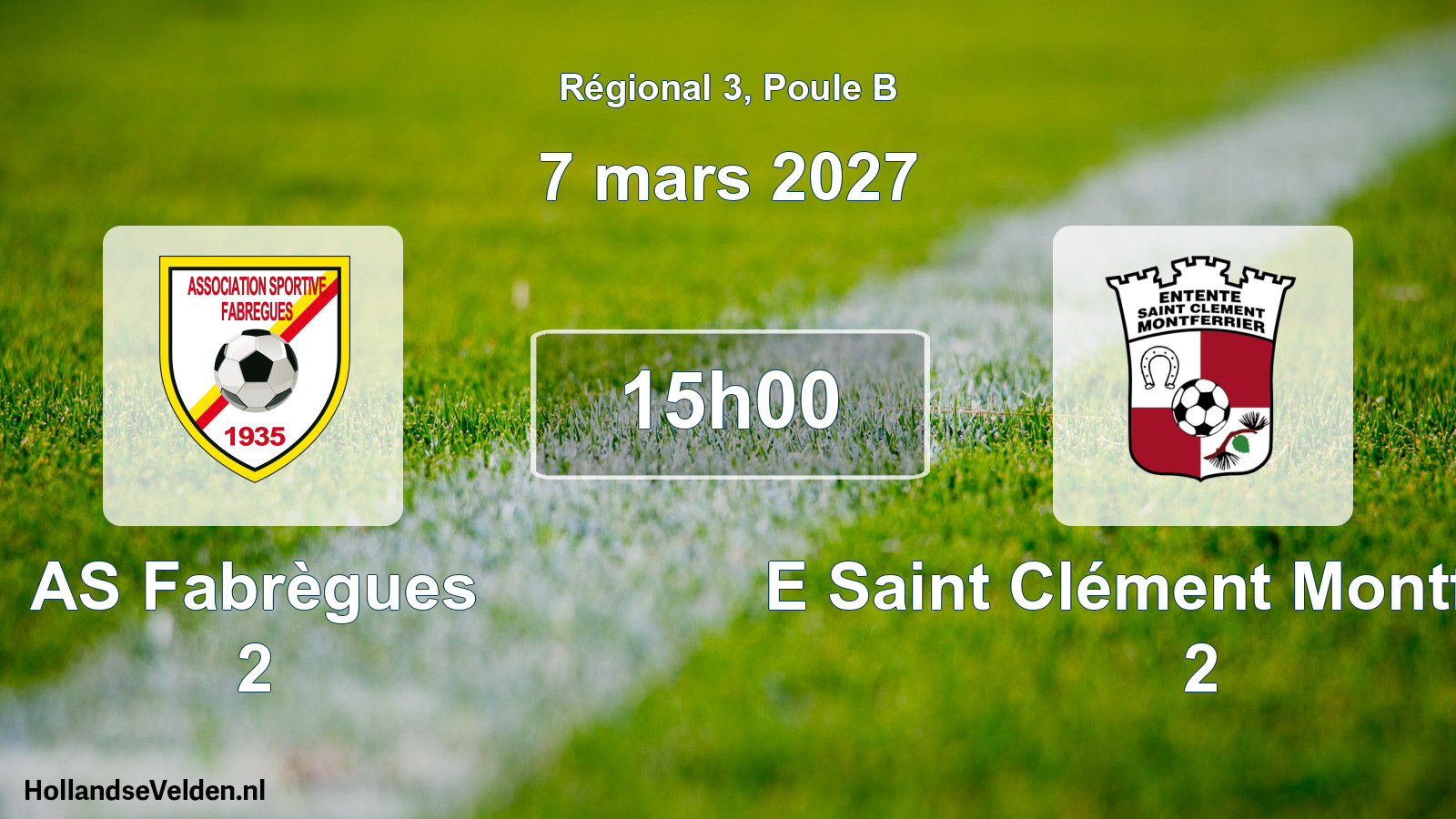 Match programmé: AS Fabrègues 2 - E Saint Clément Montferrier 2 (7 mars 2027)