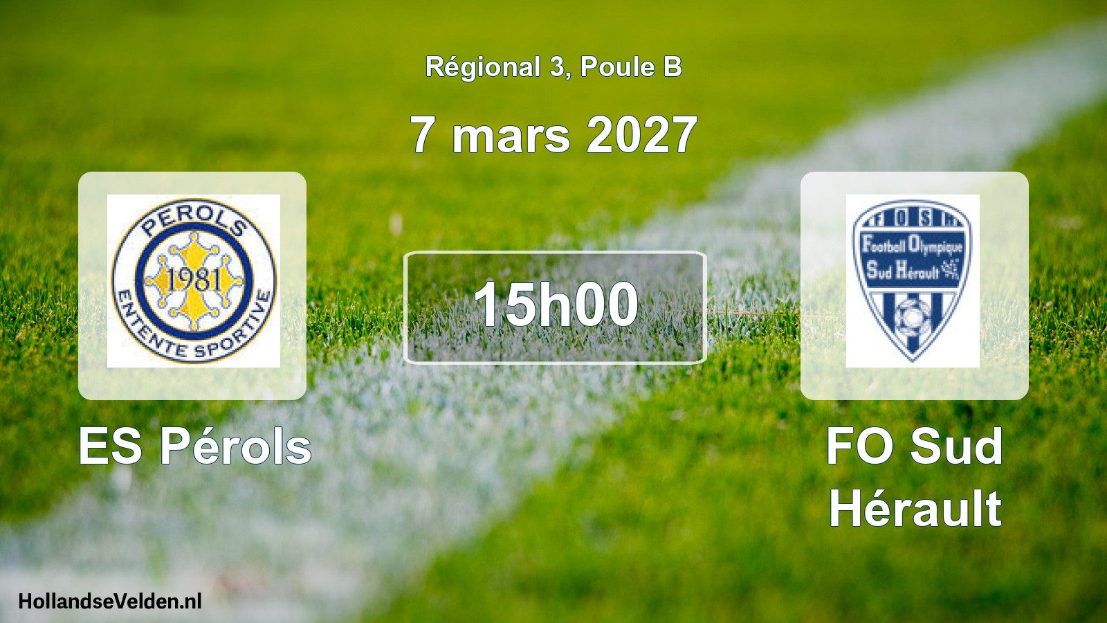 Match programmé: ES Pérols - FO Sud Hérault (7 mars 2027)