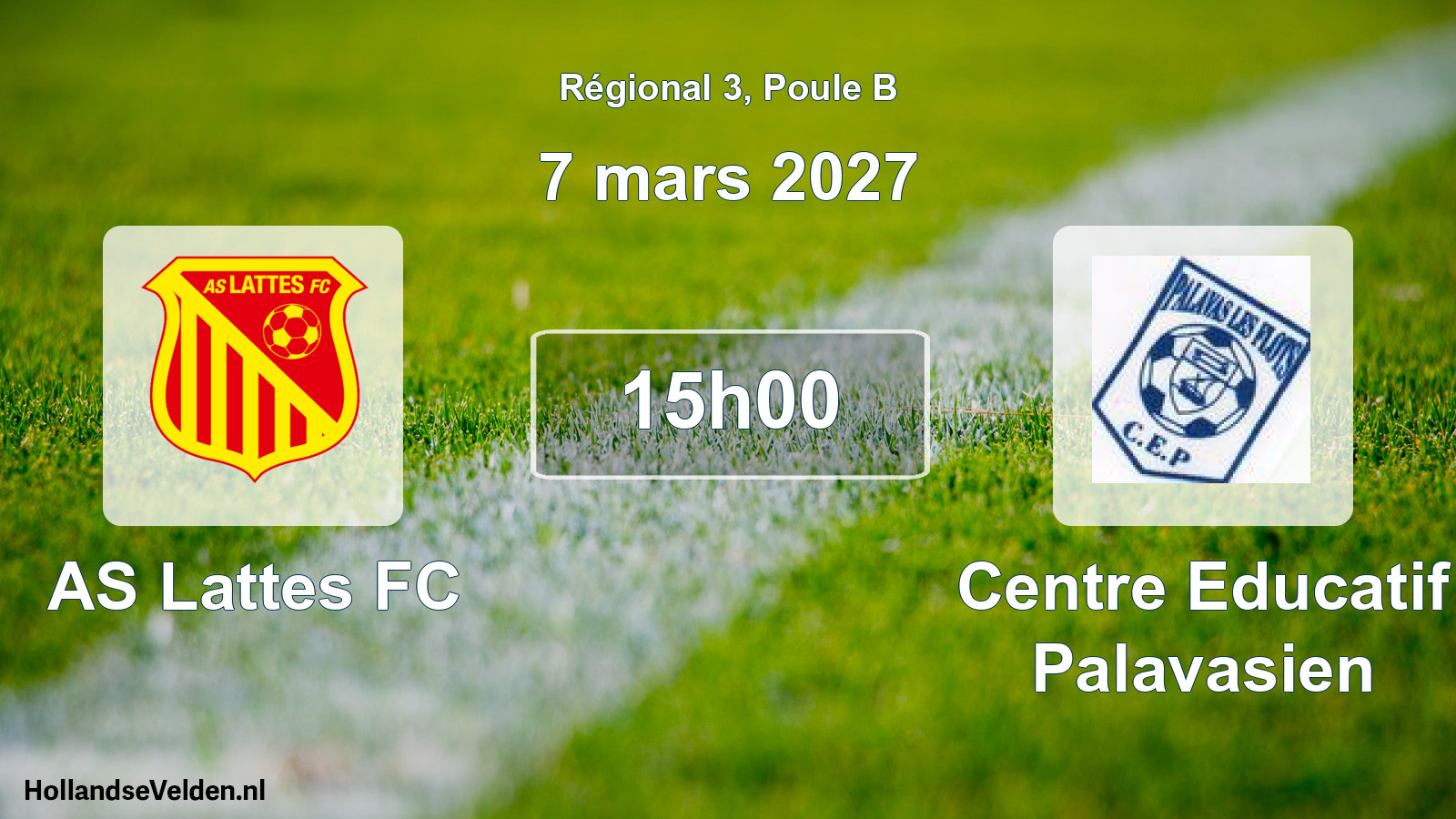 Match programmé: AS Lattes FC - Centre Educatif Palavasien (7 mars 2027)