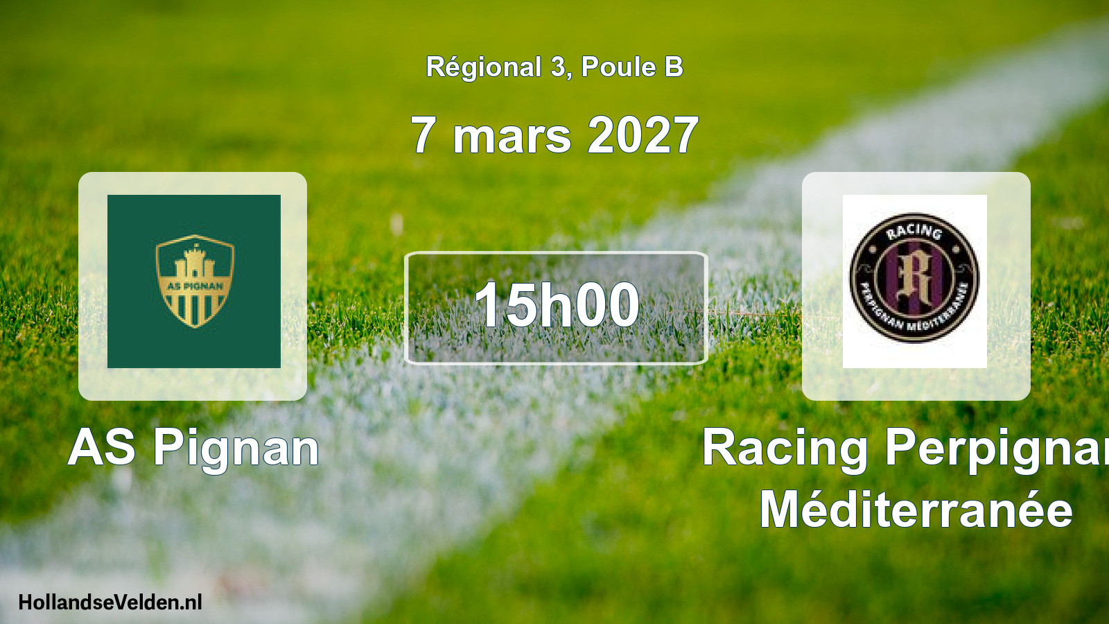 Match programmé: AS Pignan - Racing Perpignan Méditerranée (7 mars 2027)