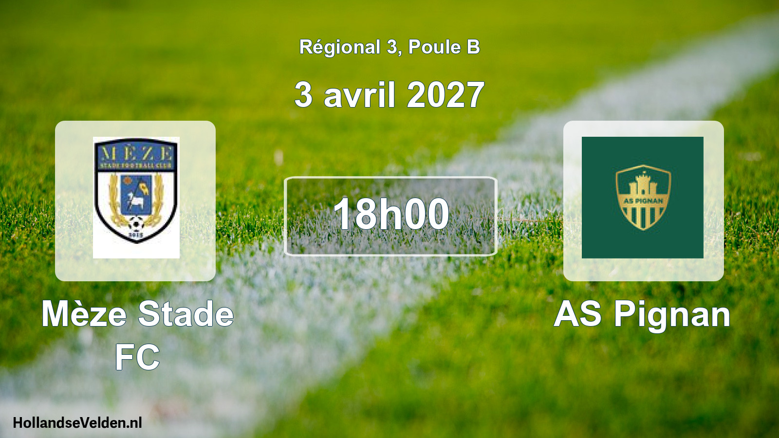 Match programmé: Mèze Stade FC - AS Pignan (3 avril 2027)