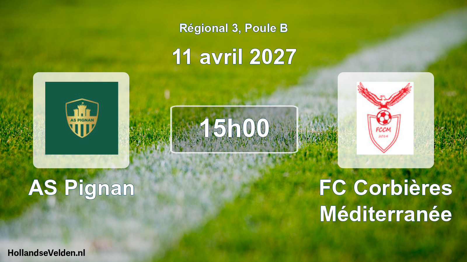 Match programmé: AS Pignan - FC Corbières Méditerranée (11 avril 2027)