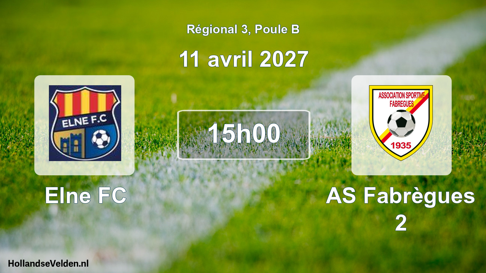 Match programmé: Elne FC - AS Fabrègues 2 (11 avril 2027)