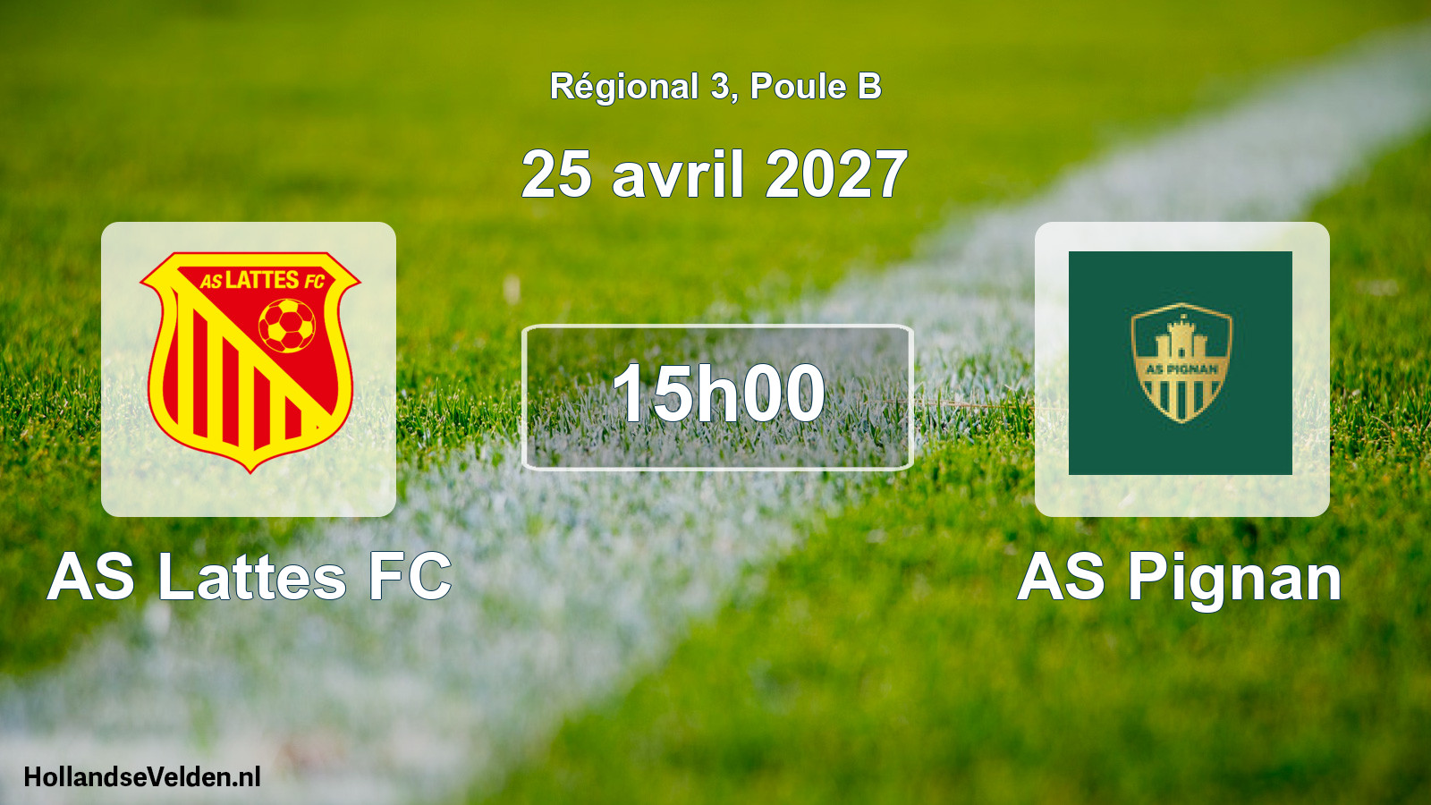 Match programmé: AS Lattes FC - AS Pignan (25 avril 2027)