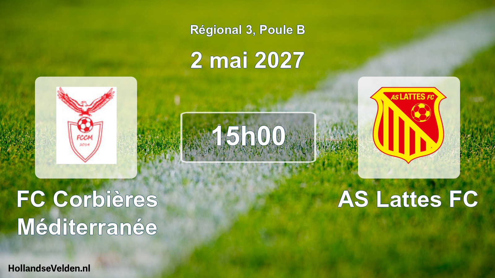 Match programmé: FC Corbières Méditerranée - AS Lattes FC (2 mai 2027)