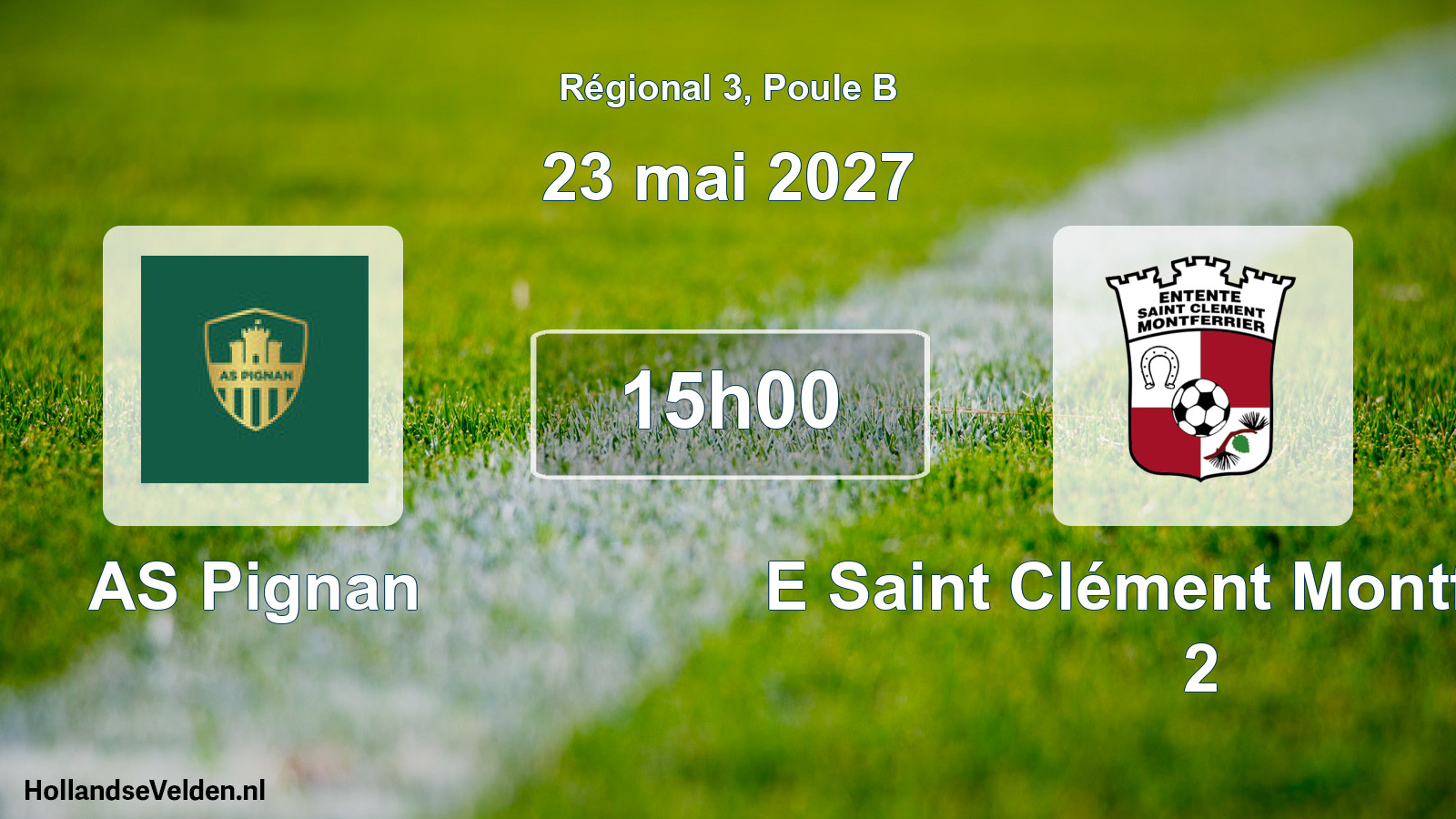 Match programmé: AS Pignan - E Saint Clément Montferrier 2 (23 mai 2027)