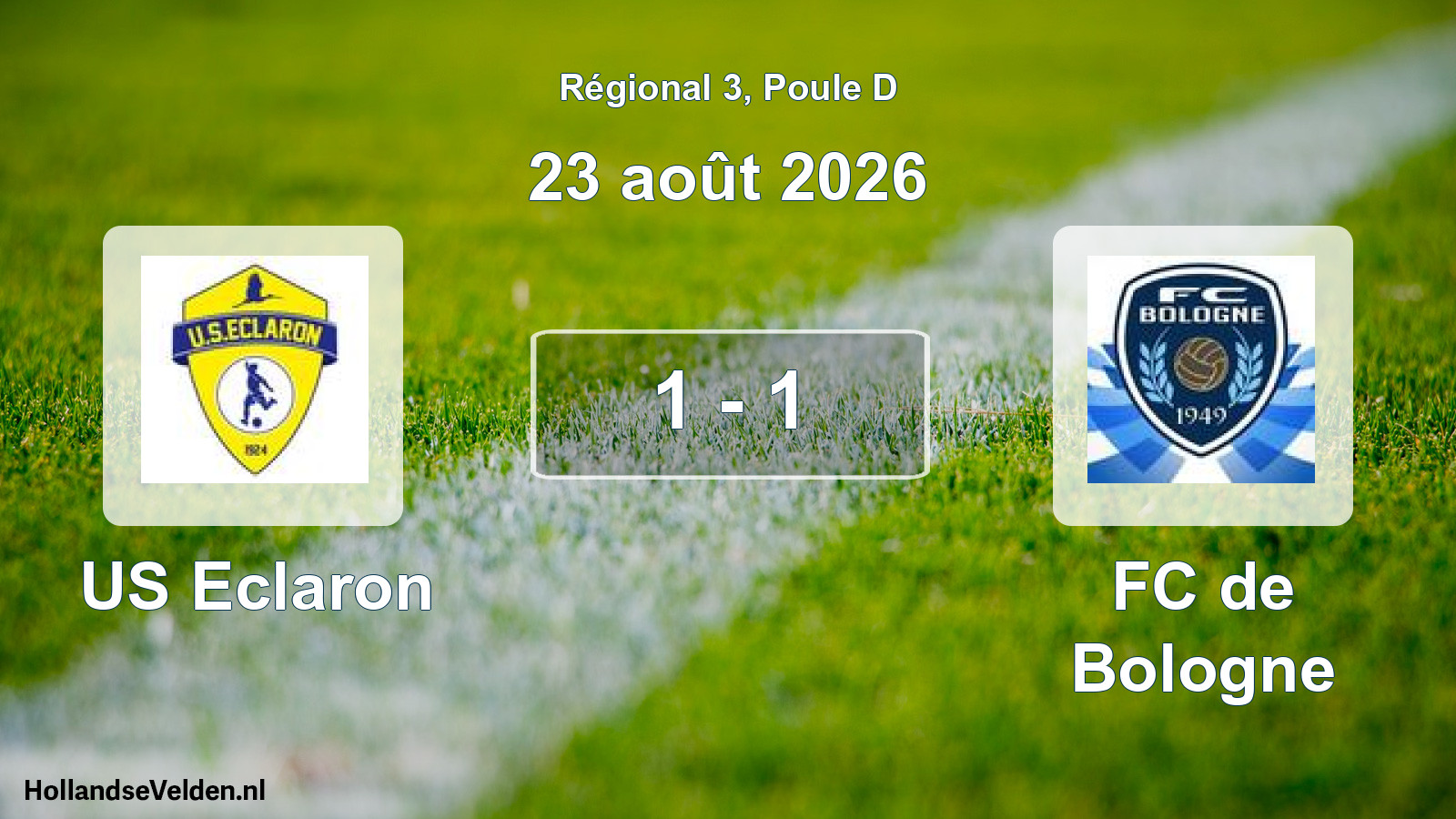 Scheduled Match: US Eclaron - FC de Bologne (23 August 2026)