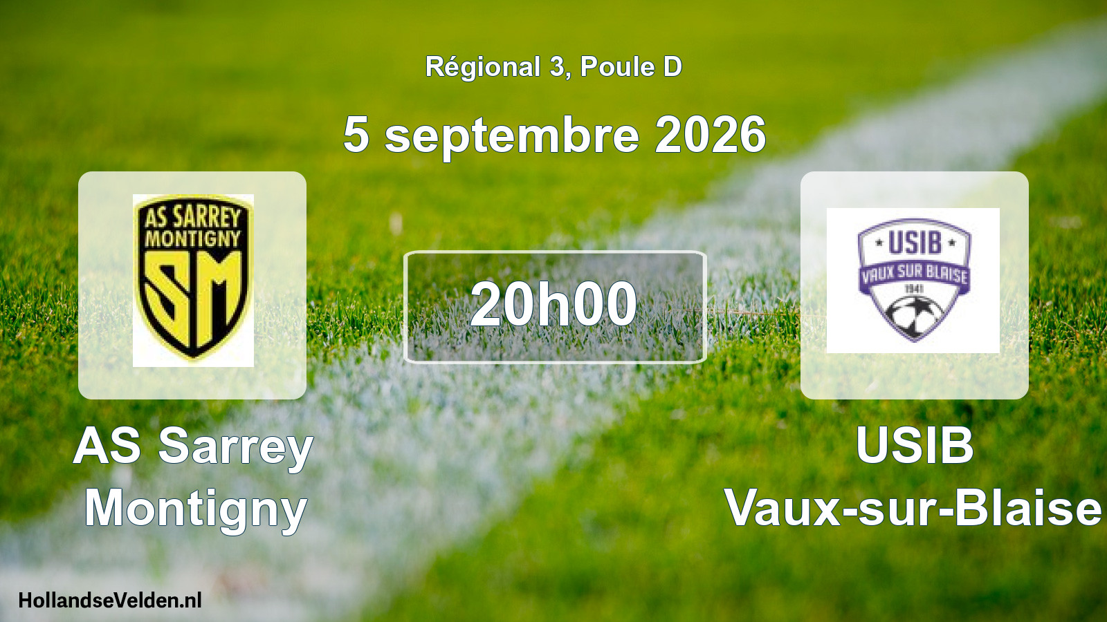 Match programmé: AS Sarrey Montigny - USIB Vaux-sur-Blaise (5 septembre 2026)