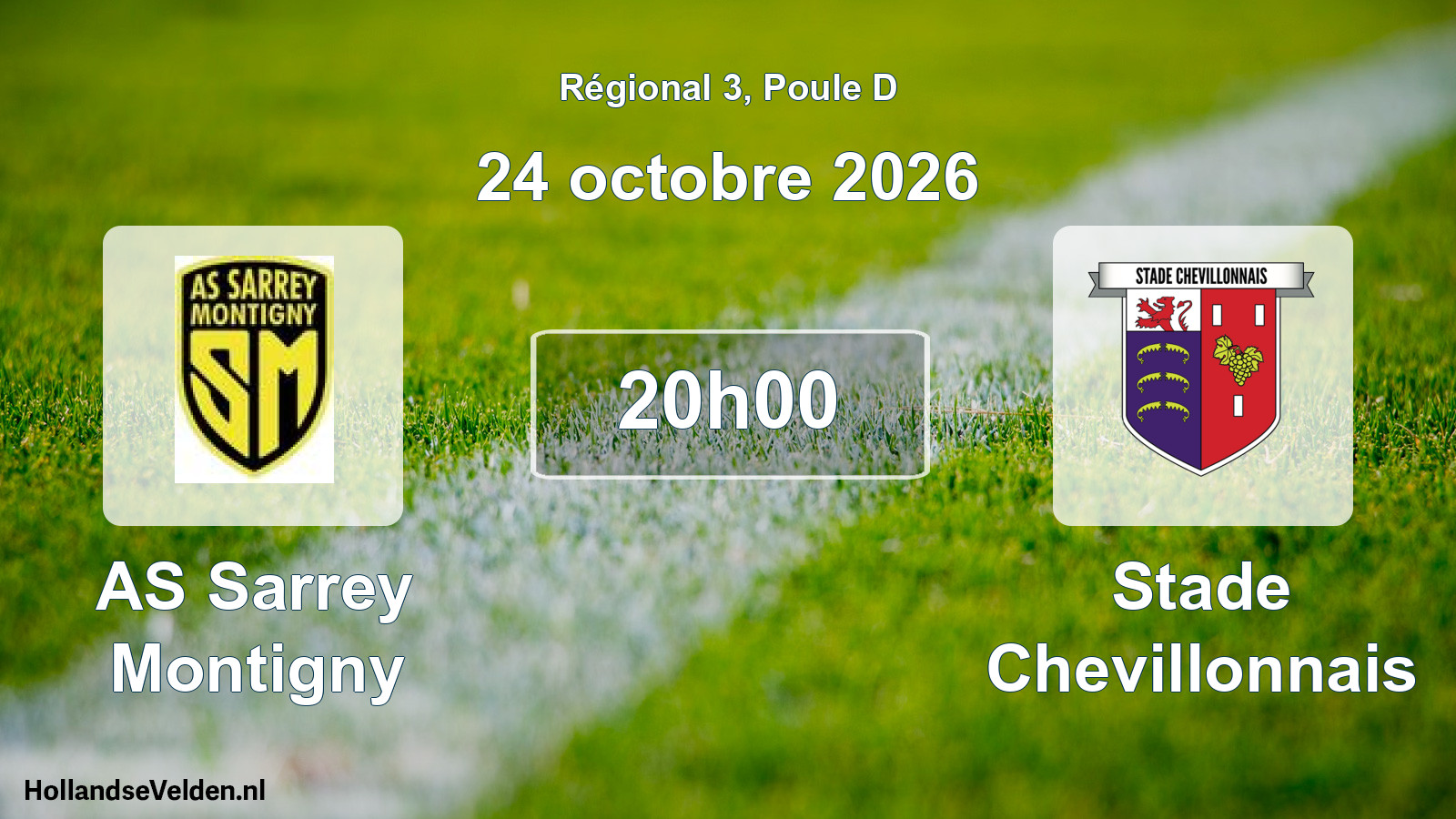 Match programmé: AS Sarrey Montigny - Stade Chevillonnais (24 octobre 2026)