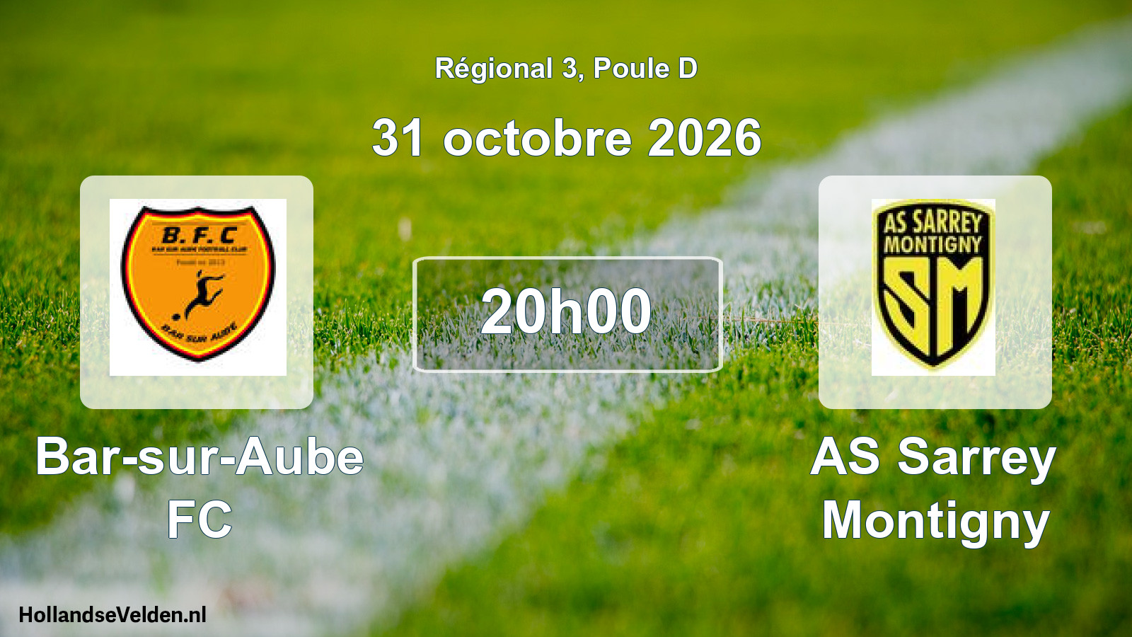 Scheduled Match: Bar-sur-Aube FC - AS Sarrey Montigny (31 October 2026)