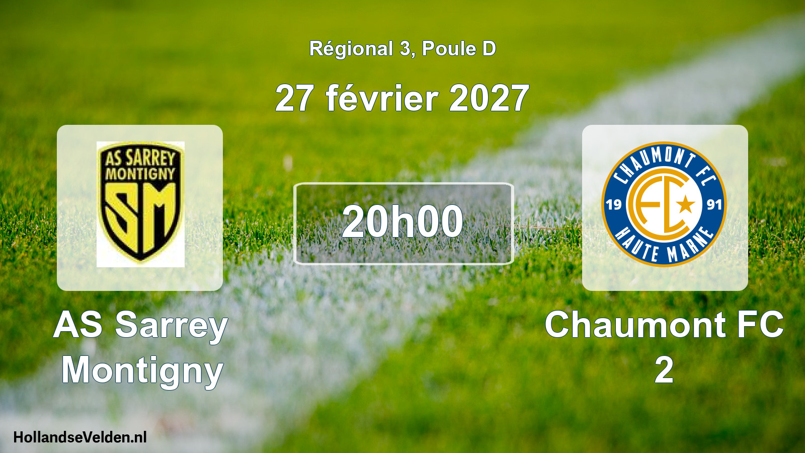 Scheduled Match: AS Sarrey Montigny - Chaumont FC 2 (27 February 2027)