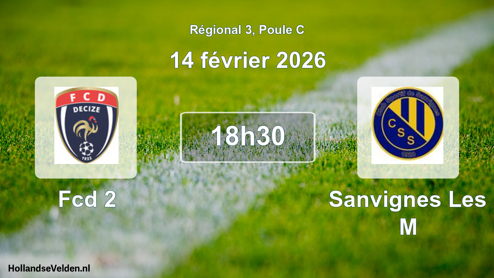 Geplande wedstrijd: Fcd 2 - Sanvignes Les M (14 février 2026)
