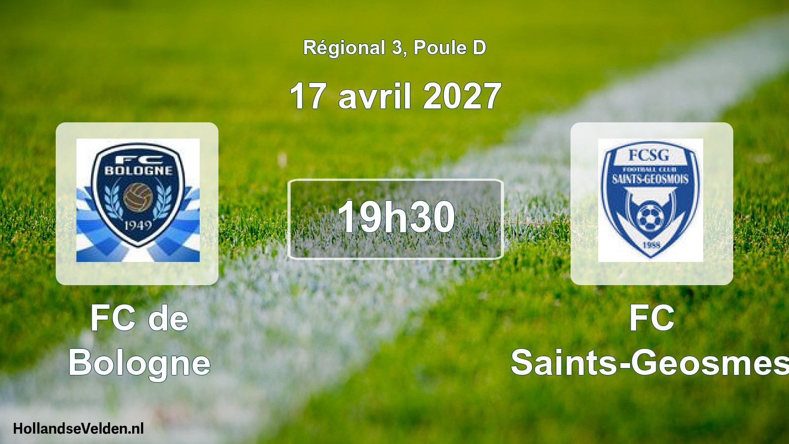 Match programmé: FC de Bologne - FC Saints-Geosmes (17 avril 2027)