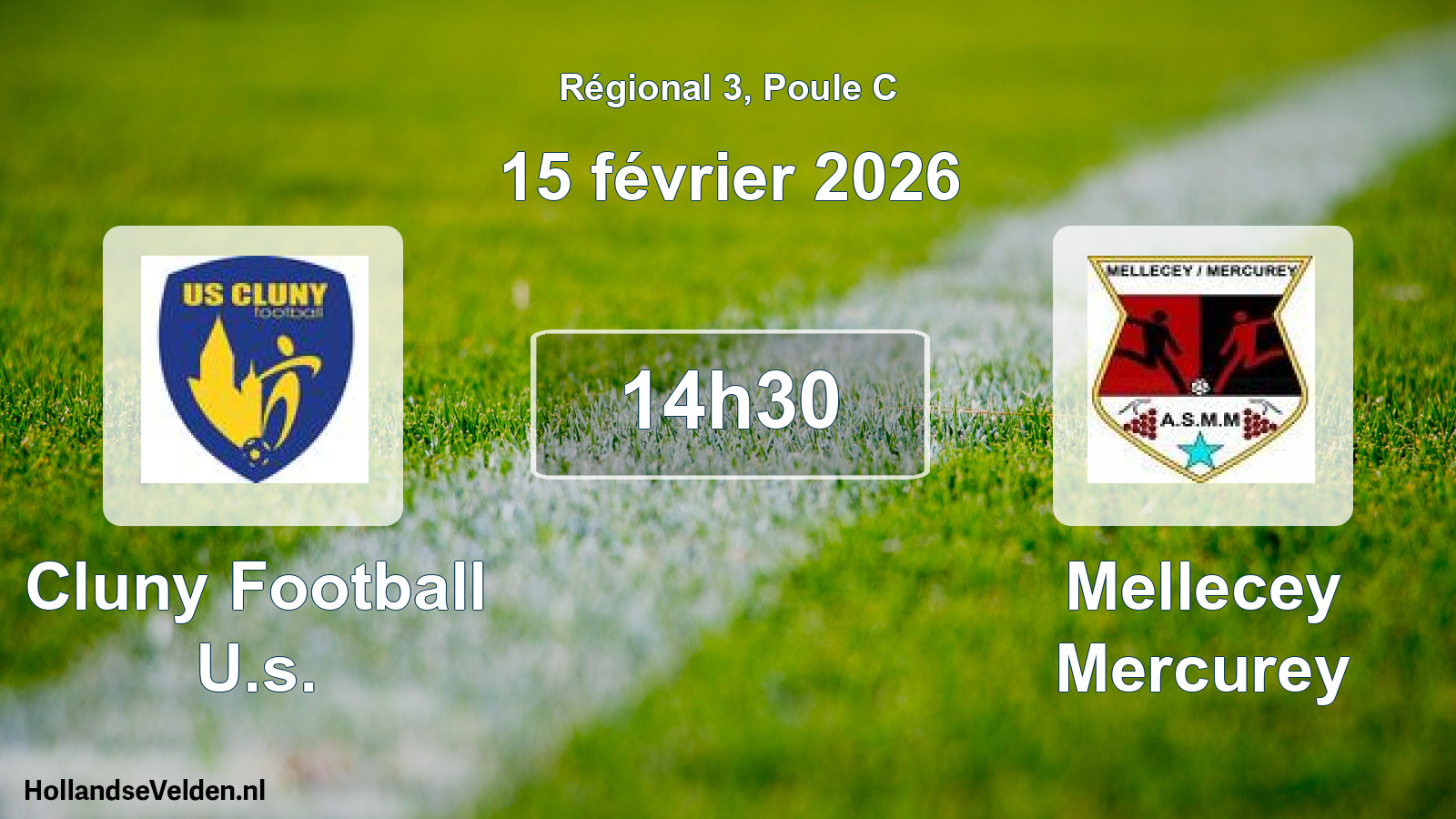 Geplande wedstrijd: Cluny Football U.s. - Mellecey Mercurey (15 février 2026)