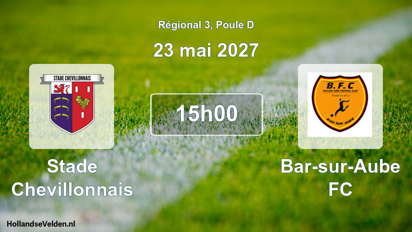 Match programmé: Stade Chevillonnais - Bar-sur-Aube FC (23 mai 2027)
