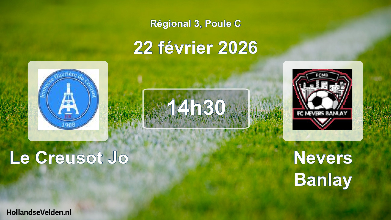 Geplande wedstrijd: Le Creusot Jo - Nevers Banlay (22 février 2026)