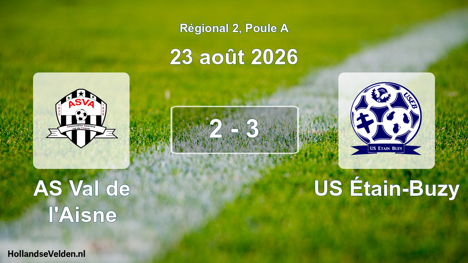 Scheduled Match: AS Val de l'Aisne - US Étain-Buzy (23 August 2026)