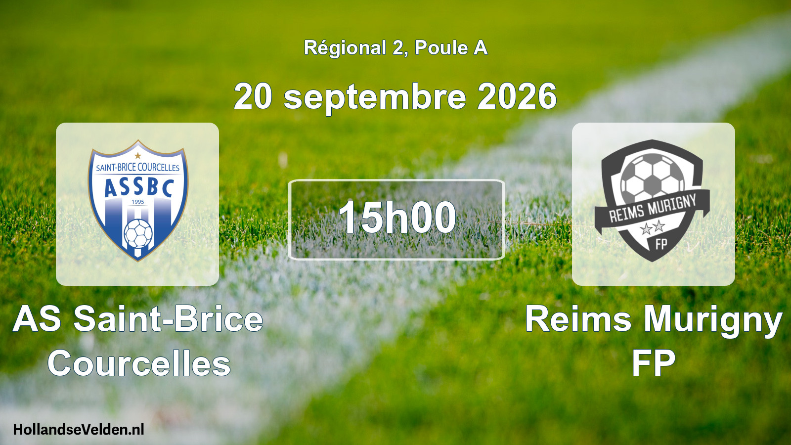 Match programmé: AS Saint-Brice Courcelles - Reims Murigny FP (20 septembre 2026)