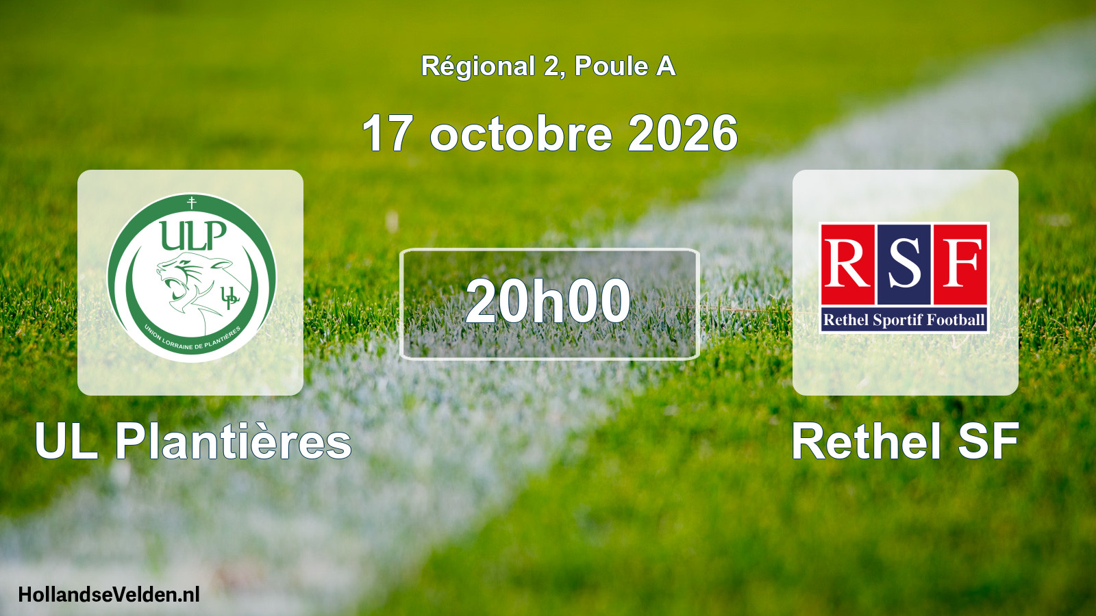 Match programmé: UL Plantières - Rethel SF (17 octobre 2026)