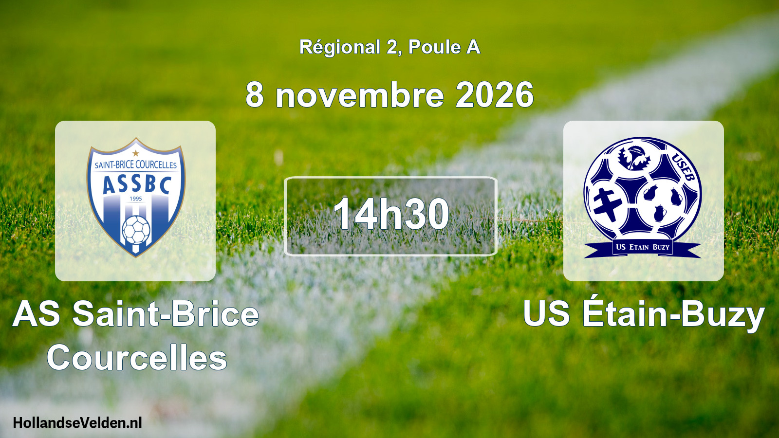 Match programmé: AS Saint-Brice Courcelles - US Étain-Buzy (8 novembre 2026)