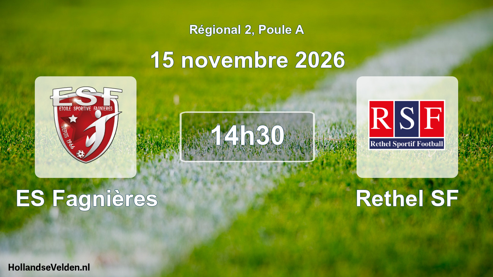 Match programmé: ES Fagnières - Rethel SF (15 novembre 2026)