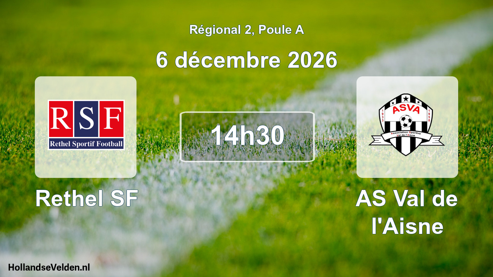 Match programmé: Rethel SF - AS Val de l'Aisne (6 décembre 2026)