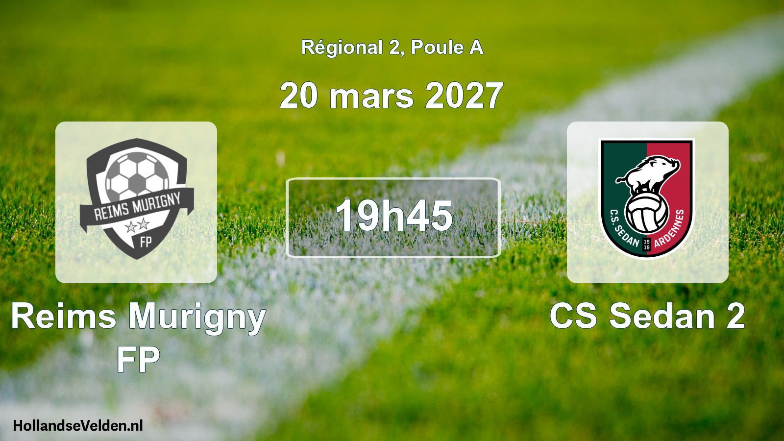 Match programmé: Reims Murigny FP - CS Sedan 2 (20 mars 2027)