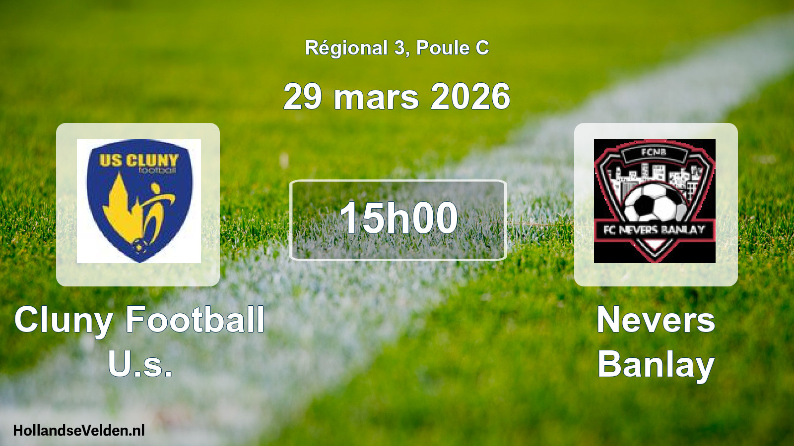 Geplande wedstrijd: Cluny Football U.s. - Nevers Banlay (29 maart 2026)