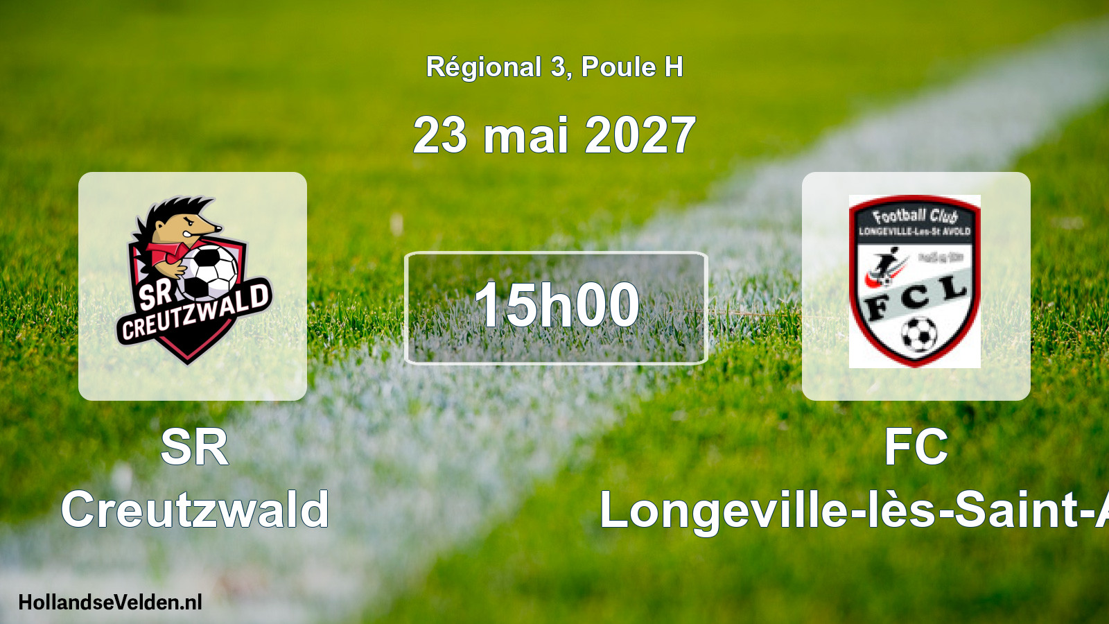Match programmé: SR Creutzwald - FC Longeville-lès-Saint-Avold (23 mai 2027)