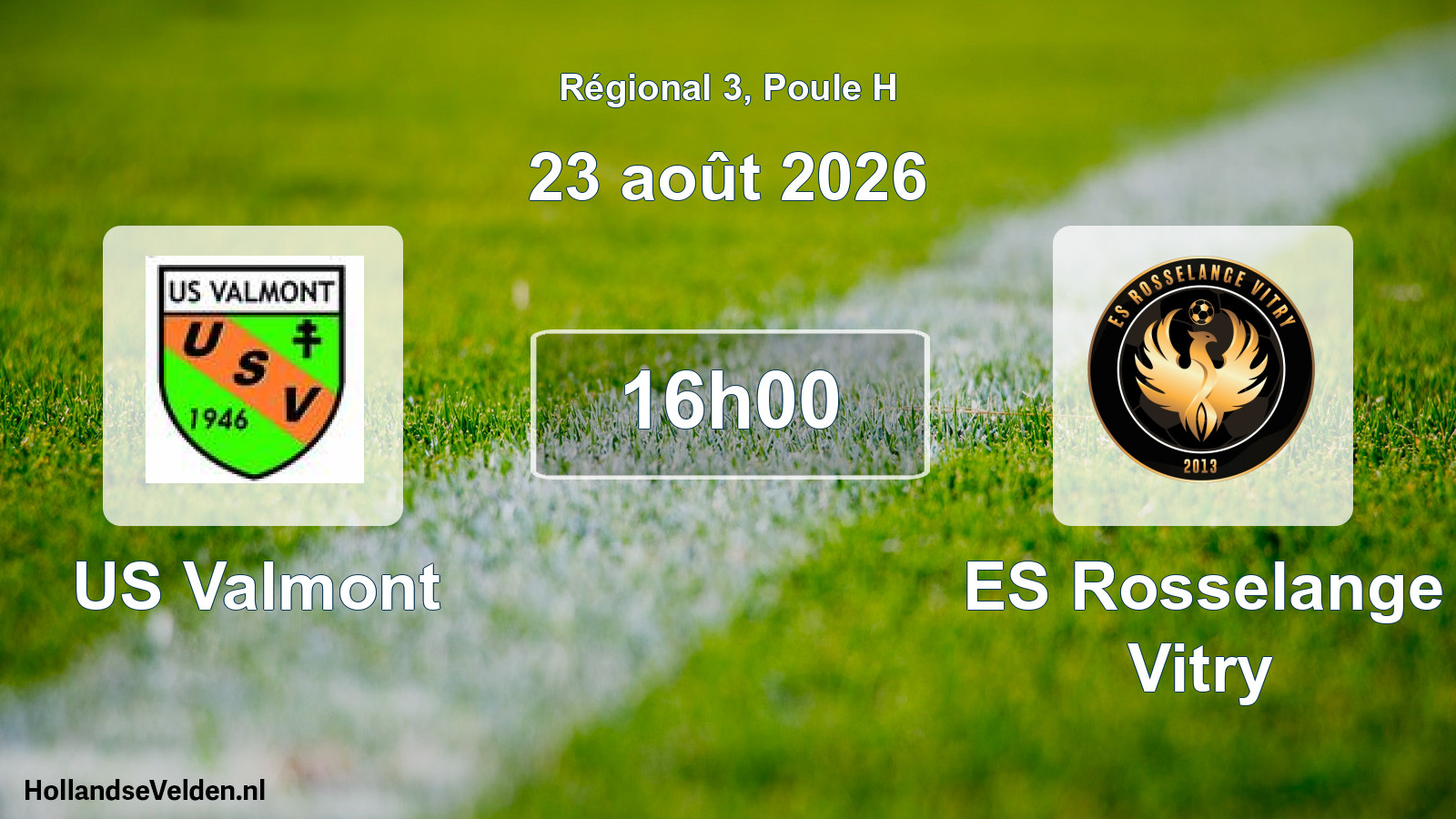 Scheduled Match: US Valmont - ES Rosselange Vitry (23 August 2026)