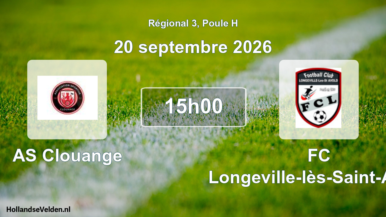 Match programmé: AS Clouange - FC Longeville-lès-Saint-Avold (20 septembre 2026)