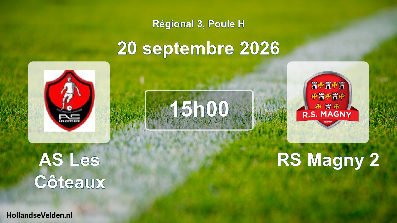 Match programmé: AS Les Côteaux - RS Magny 2 (20 septembre 2026)