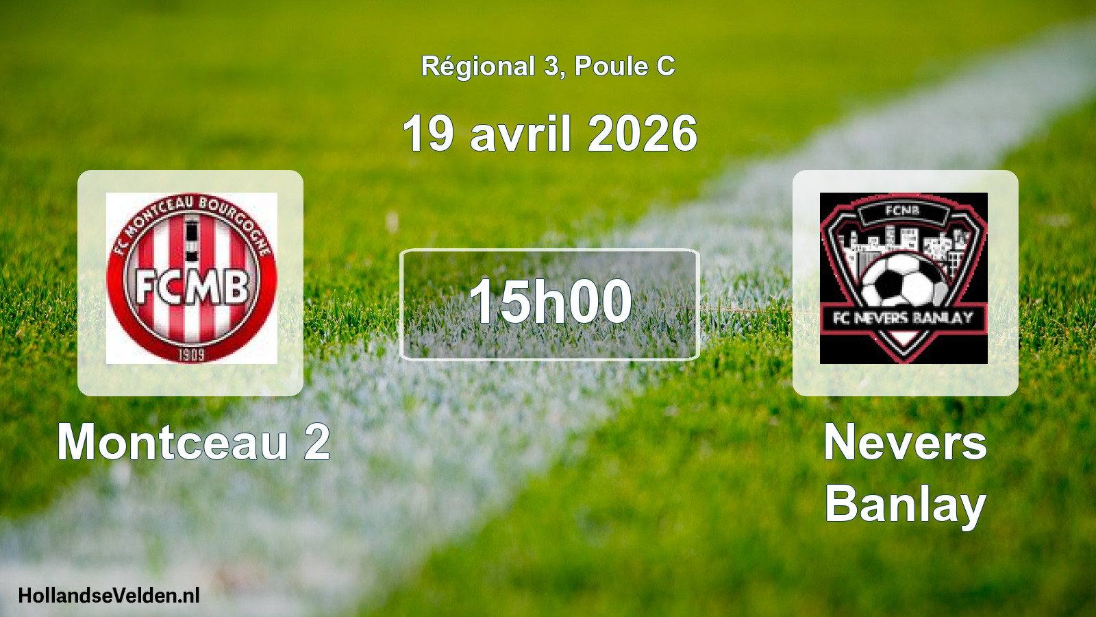 Geplande wedstrijd: Montceau 2 - Nevers Banlay (19 april 2026)