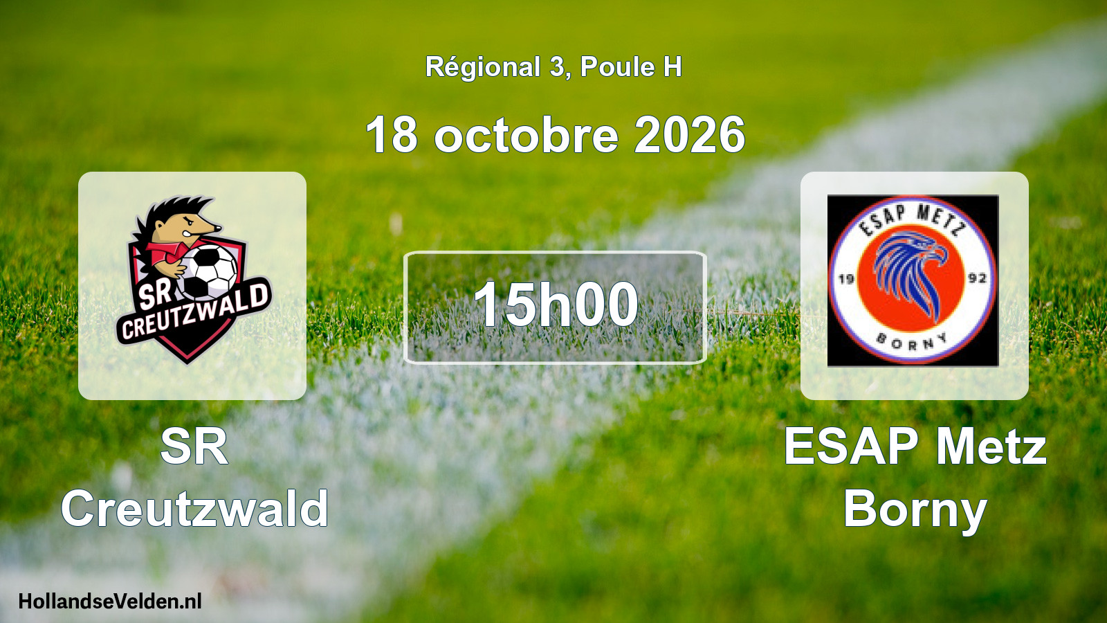 Match programmé: SR Creutzwald - ESAP Metz Borny (18 octobre 2026)