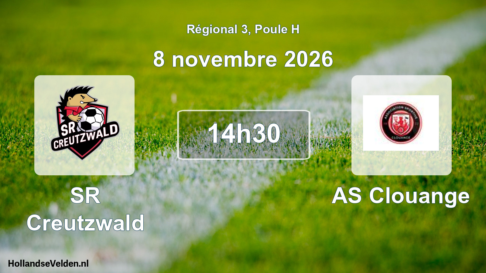Match programmé: SR Creutzwald - AS Clouange (8 novembre 2026)