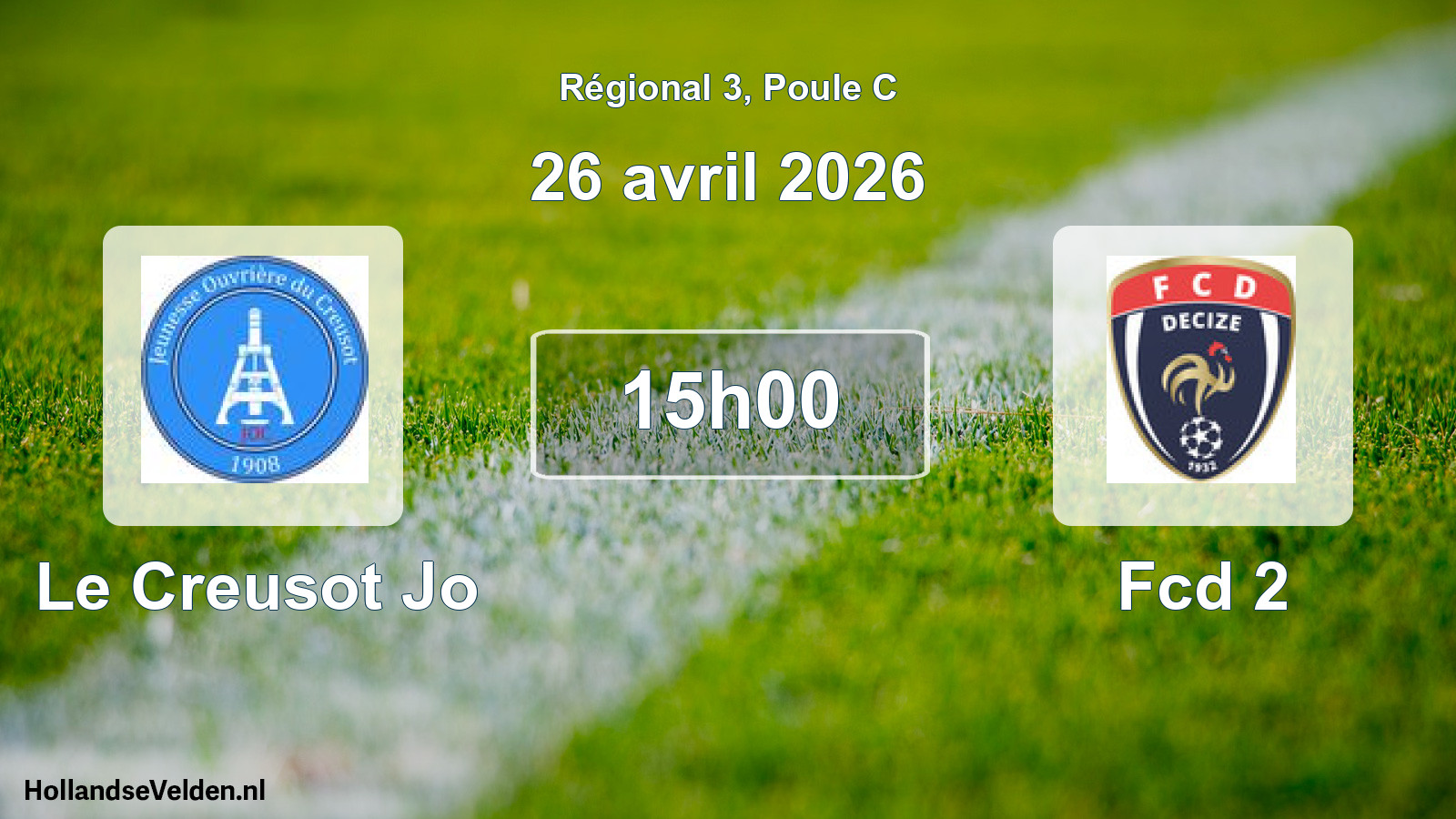 Geplande wedstrijd: Le Creusot Jo - Fcd 2 (26 avril 2026)