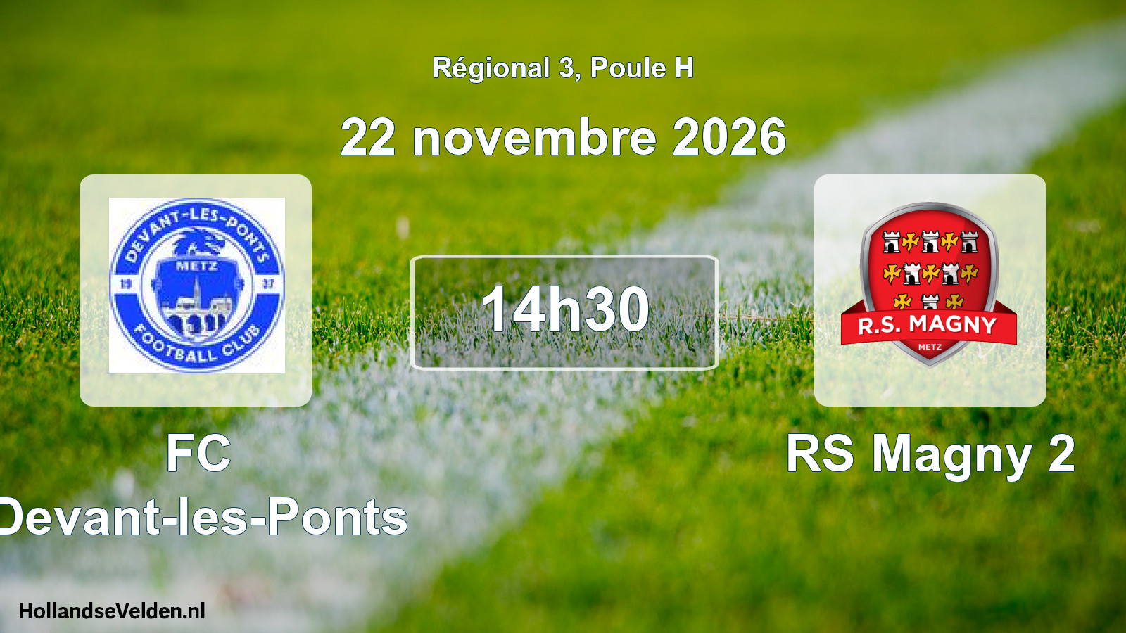 Match programmé: FC Devant-les-Ponts - RS Magny 2 (22 novembre 2026)