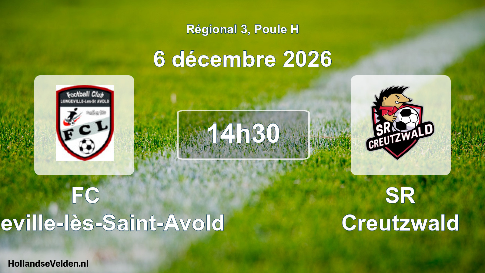 Match programmé: FC Longeville-lès-Saint-Avold - SR Creutzwald (6 décembre 2026)