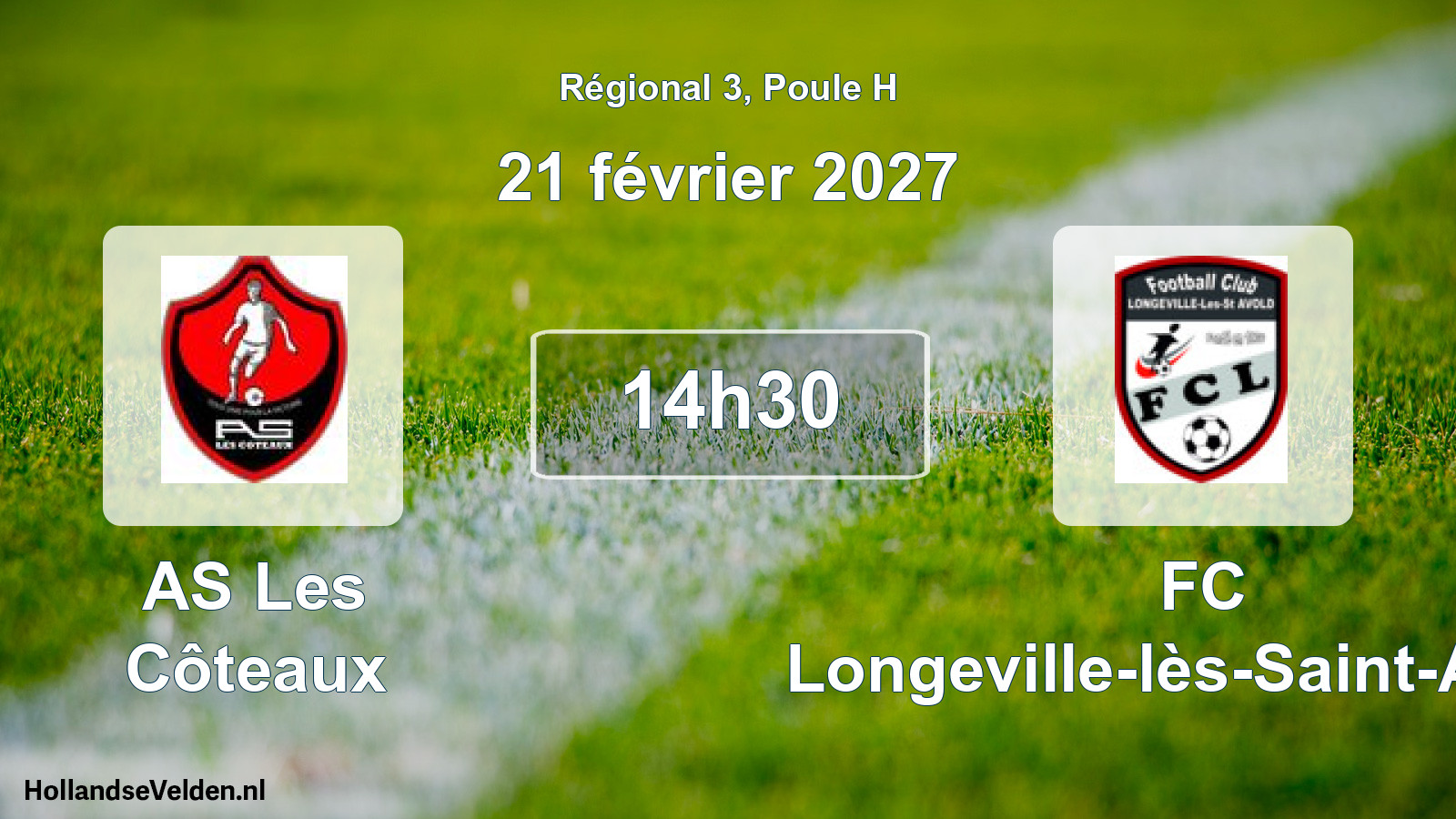 Match programmé: AS Les Côteaux - FC Longeville-lès-Saint-Avold (21 février 2027)