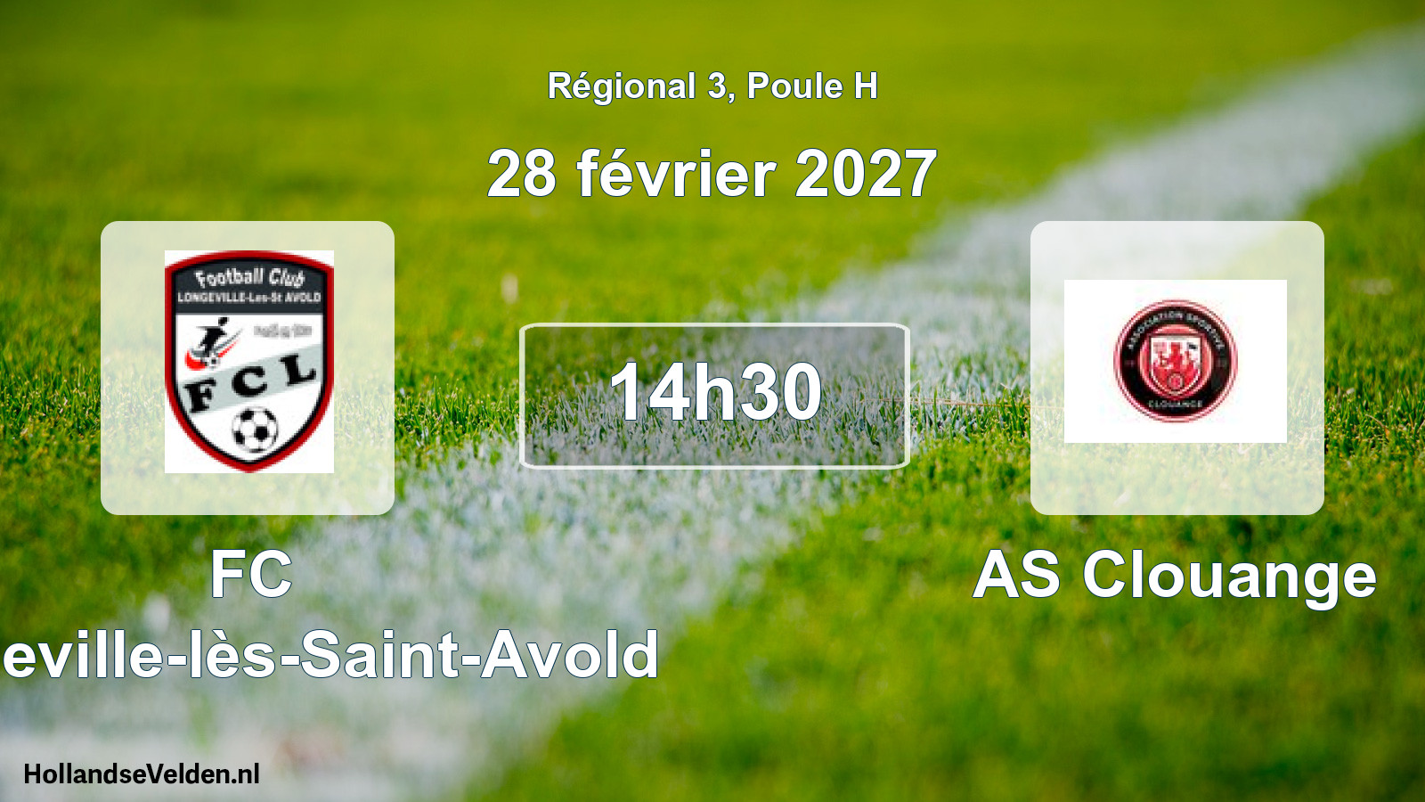 Match programmé: FC Longeville-lès-Saint-Avold - AS Clouange (28 février 2027)