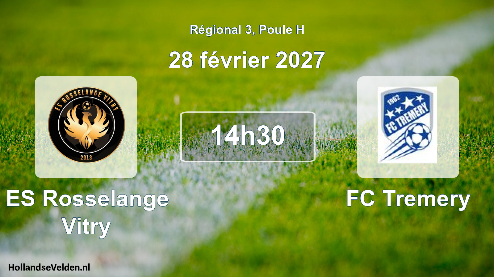 Match programmé: ES Rosselange Vitry - FC Tremery (28 février 2027)