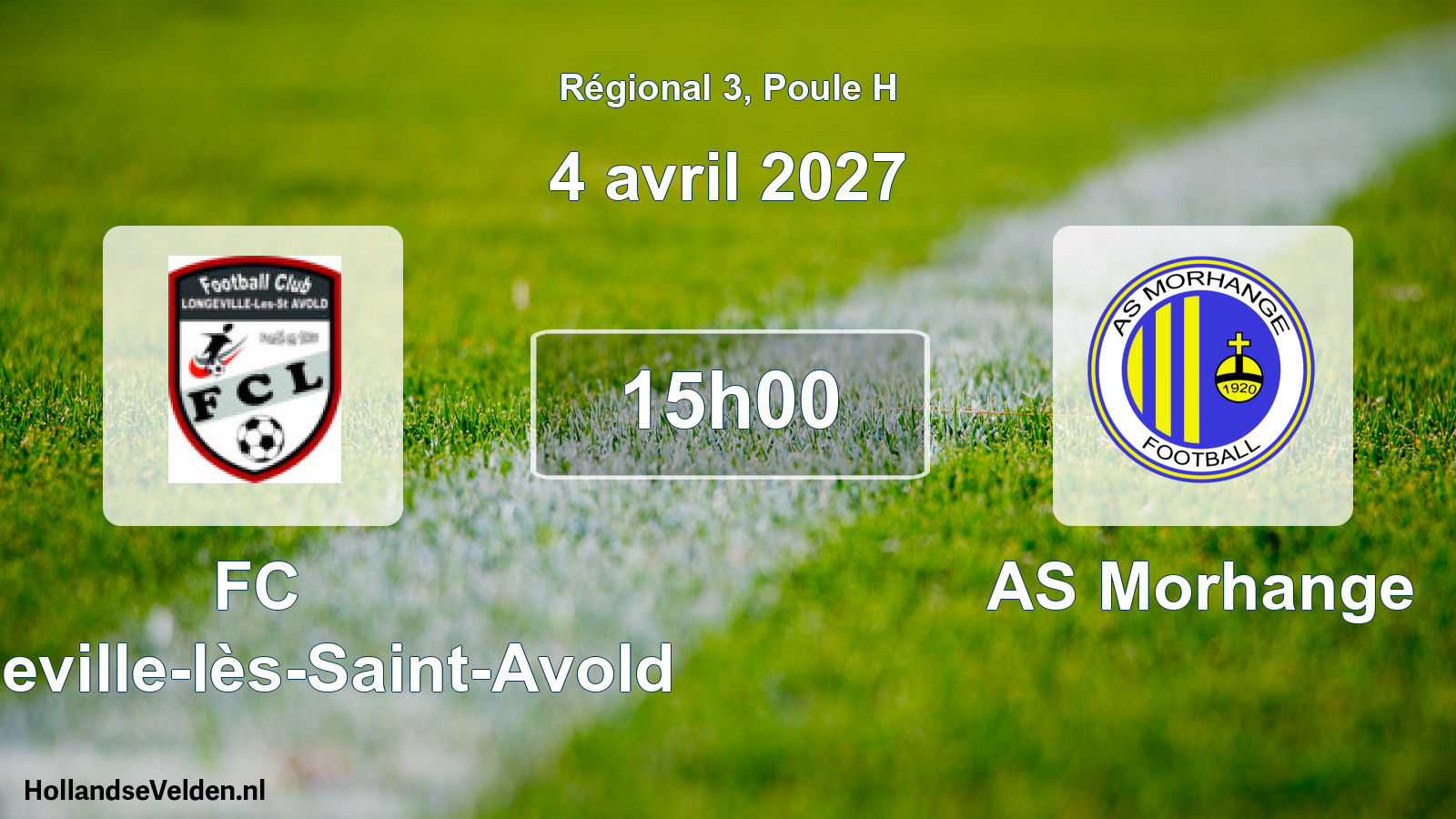 Match programmé: FC Longeville-lès-Saint-Avold - AS Morhange (4 avril 2027)