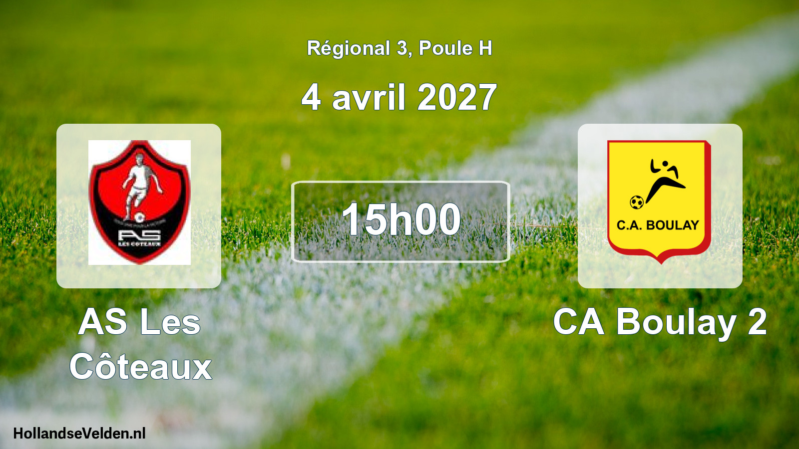 Scheduled Match: AS Les Côteaux - CA Boulay 2 (4 April 2027)