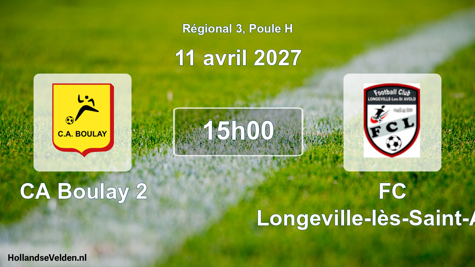 Match programmé: CA Boulay 2 - FC Longeville-lès-Saint-Avold (11 avril 2027)