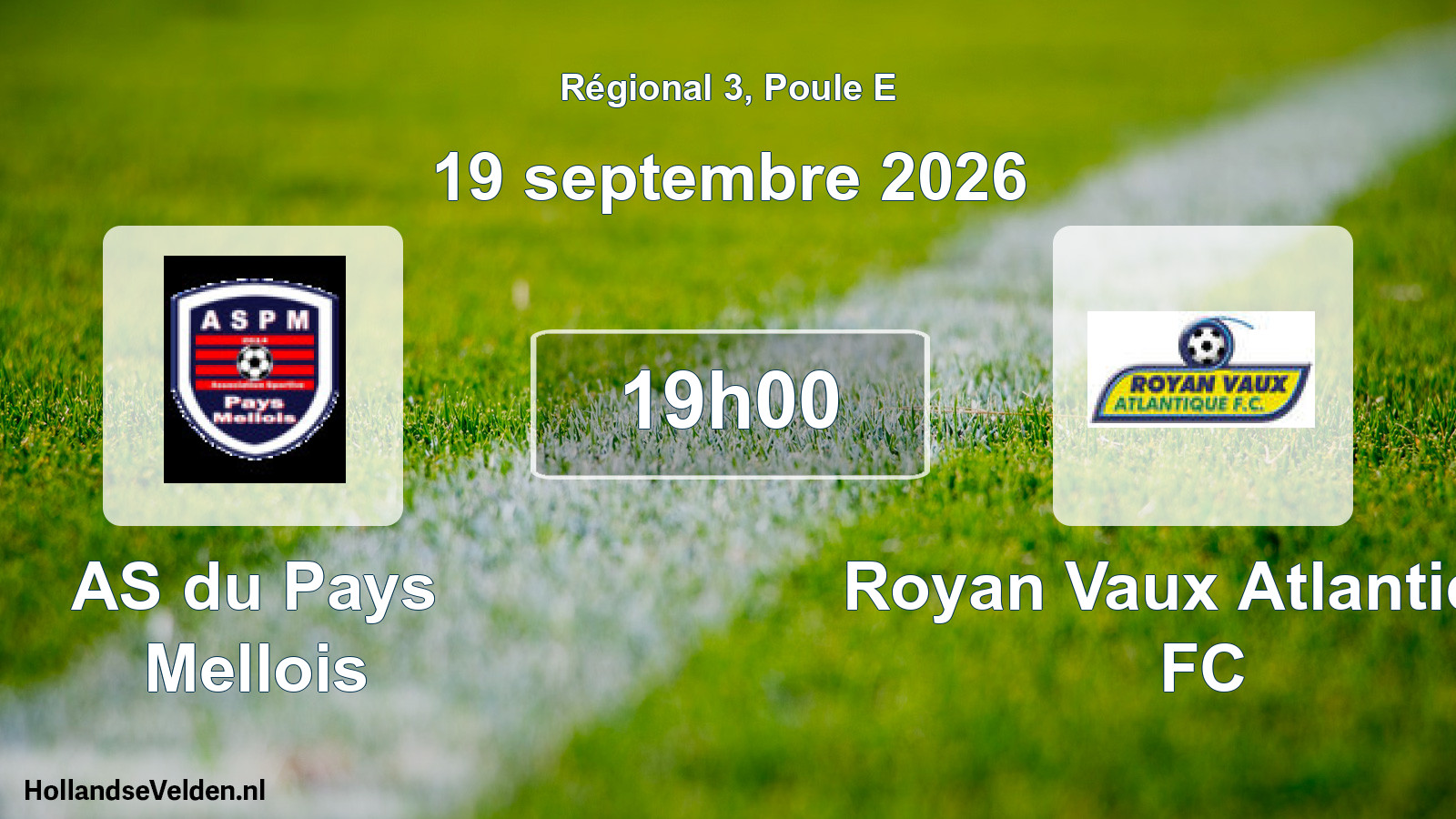 Match programmé: AS du Pays Mellois - Royan Vaux Atlantique FC (19 septembre 2026)