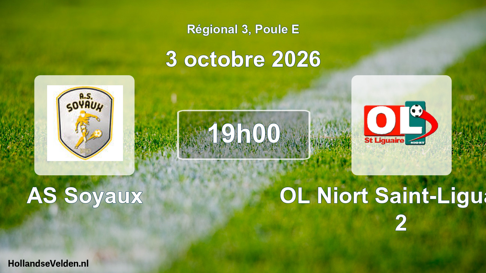 Match programmé: AS Soyaux - OL Niort Saint-Liguaire 2 (3 octobre 2026)