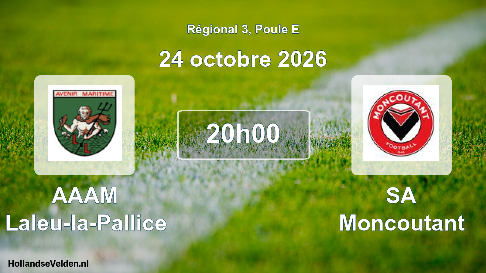 Match programmé: AAAM Laleu-la-Pallice - SA Moncoutant (24 octobre 2026)