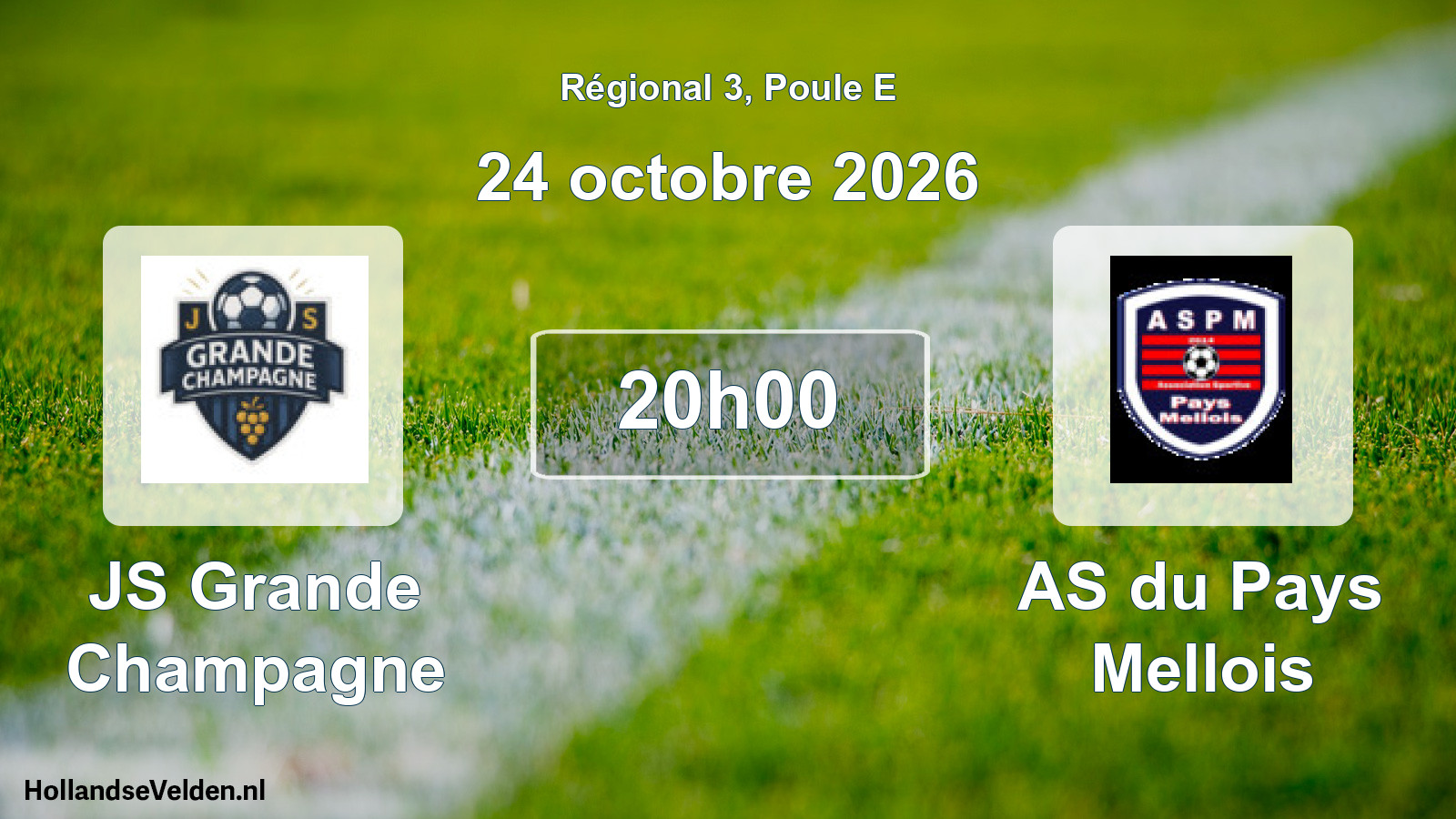 Match programmé: JS Grande Champagne - AS du Pays Mellois (24 octobre 2026)